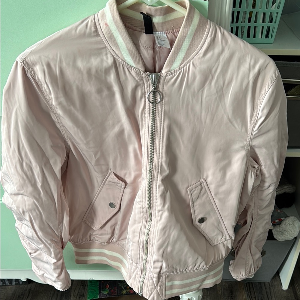 Blush Pink Bomber Jacket
